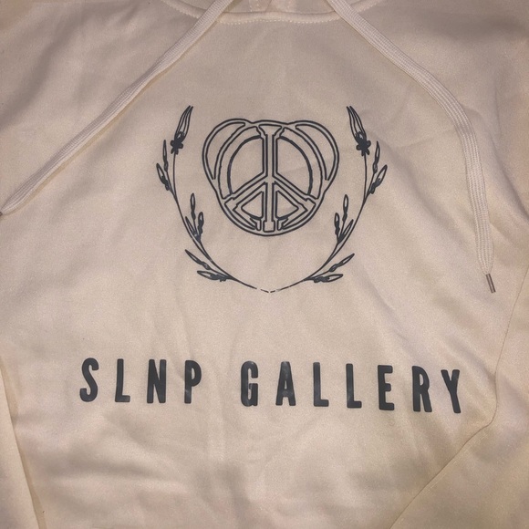 SLNP Gallery Share Love & Peace Lightweight Cream Hoodie - Picture 3 of 3
